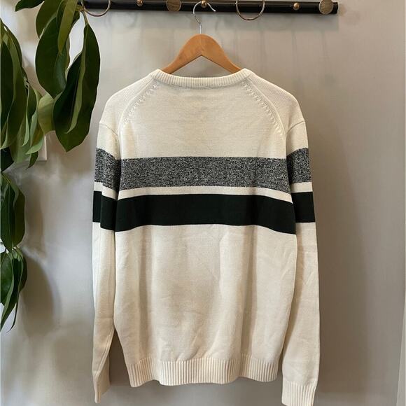 IZOD Crewneck Sweater | Striped, Classic Fit, Neutral Colors, XL, NWOT - Picture 2 of 9